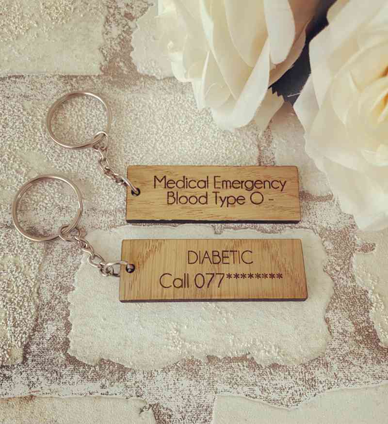 Key Rings Ergenomic Medical Information Keyring - The Funky Deer